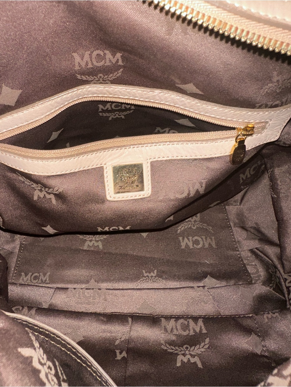 MCM Pink Logo Visetos Dome Satchel with Gold Plaque - Picture 10 of 16